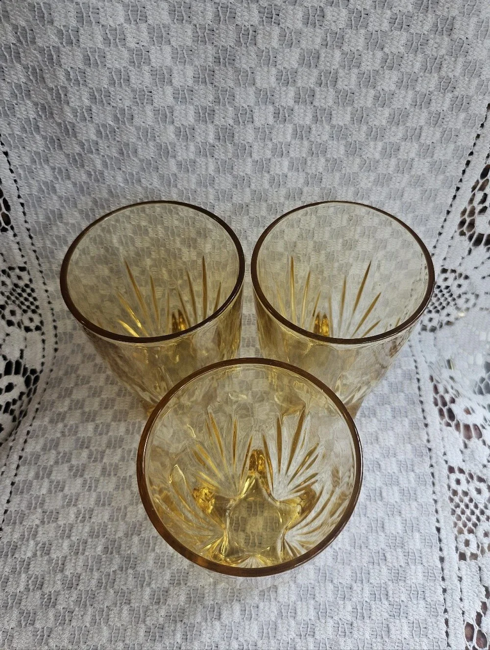 Federal Glass Amber Star Tumblers